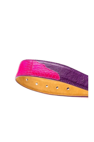 Marco Di Milano Ostrich Belt - Pink & Purple