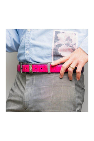 Marco Di Milano Ostrich Belt - Pink & Purple