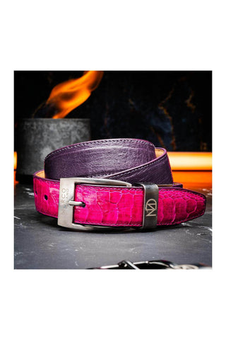 Marco Di Milano Ostrich Belt - Pink & Purple