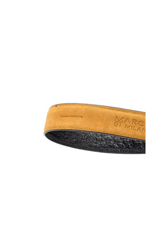 Marco Di Milano Ostrich Belt - White & Black