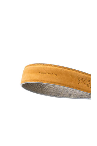 Marco Di Milano Ostrich Belt - White & Gray