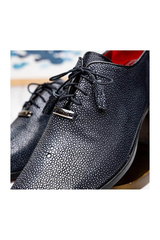 Marco Di Milano Pannuci Black Exotic Stingray Classic Oxfords (MDM1087)