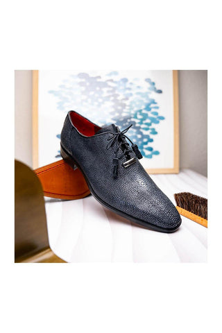 Marco Di Milano Pannuci Black Exotic Stingray Classic Oxfords (MDM1087)
