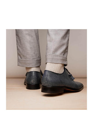 Marco Di Milano Pannuci Black Exotic Stingray Classic Oxfords (MDM1087)