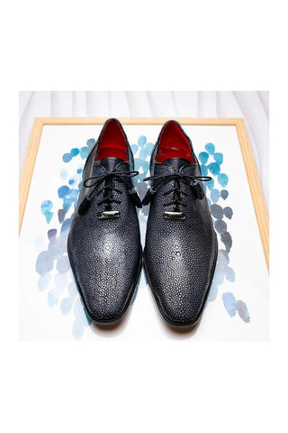 Marco Di Milano Pannuci Black Stingray Classic Oxfords (MDM1087)