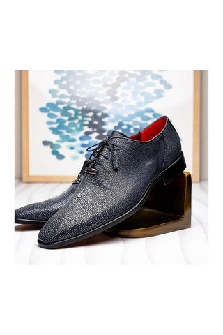 Marco Di Milano Pannuci Black Stingray Classic Oxfords (MDM1087)