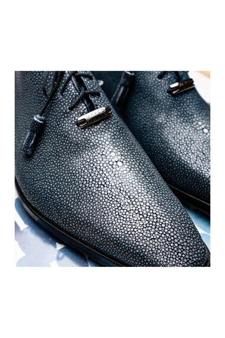 Marco Di Milano Pannuci Navy Exotic Stingray Classic Oxfords (MDM1087)