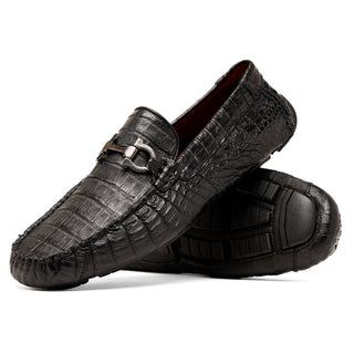 Marco Di Milano Parma Men's Shoes Exotic Crocodile Moccasin Driver Horsebit Loafers (MDM1187)-AmbrogioShoes