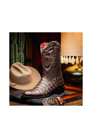 Marco Di Milano Phoenix Aged Brown Crocodile Skin Cowboy Boot (MDM1232)