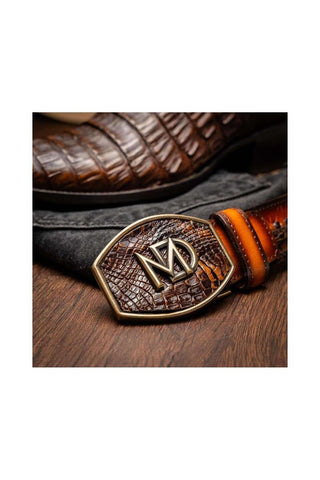 Marco Di Milano Phoenix Aged Maple Exotic Crocodile Skin Cowboy Boot (MDM1236)