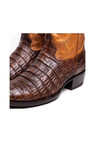 Marco Di Milano Phoenix Aged Maple Exotic Crocodile Skin Cowboy Boot (MDM1236)