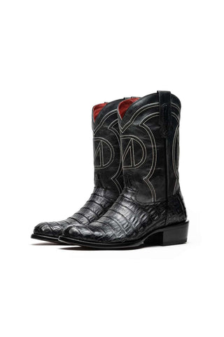 Marco Di Milano Phoenix Black Crocodile Skin Cowboy Boot (MDM1237)