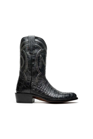Marco Di Milano Phoenix Black Crocodile Skin Cowboy Boot (MDM1237)