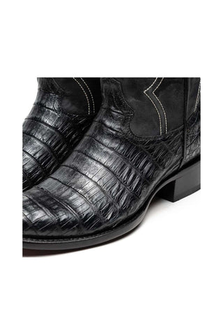 Marco Di Milano Phoenix Black Exotic Crocodile Skin Cowboy Boot (MDM1237)