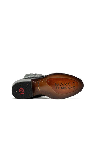Marco Di Milano Phoenix Black Exotic Crocodile Skin Cowboy Boot (MDM1237)
