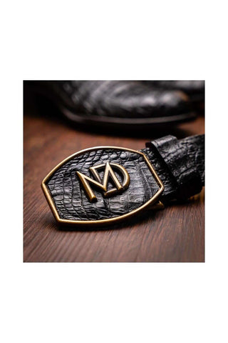 Marco Di Milano Phoenix Black Exotic Crocodile Skin Cowboy Boot (MDM1237)