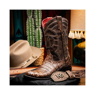 Marco Di Milano Phoenix Stone Brown Crocodile Cowboy Boot (MDM1231)