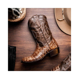 Marco Di Milano Phoenix Stone Brown Crocodile Cowboy Boot (MDM1231)
