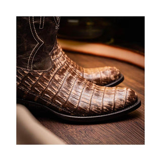 Marco Di Milano Phoenix Stone Brown Crocodile Cowboy Boot (MDM1231)