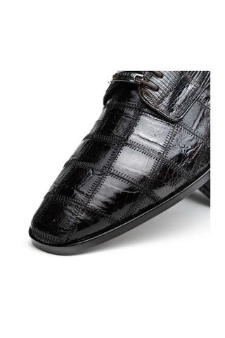Marco Di Milano Pissa Brown Genuine Caiman Crocodile / Lizard Patchwork Derby (MDM1209)