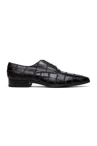 Marco Di Milano Pissa Brown Genuine Caiman Crocodile / Lizard Patchwork Derby (MDM1209)