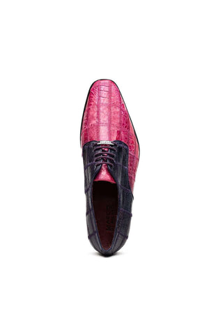 Marco Di Milano Pissa Pink & Purple Genuine Caiman Crocodile / Lizard Patchwork Derby (MDM1209)