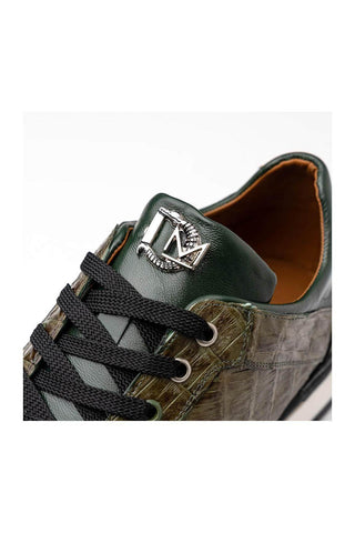 Marco Di Milano Portici Green & Olive Exotic Lizard / Crocodile Casual Sneakers (MDM1016)