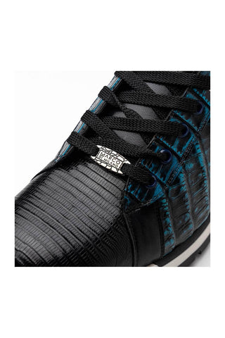 Marco Di Milano Portici Navy & Black Exotic Lizard / Crocodile Casual Sneakers (MDM1016)