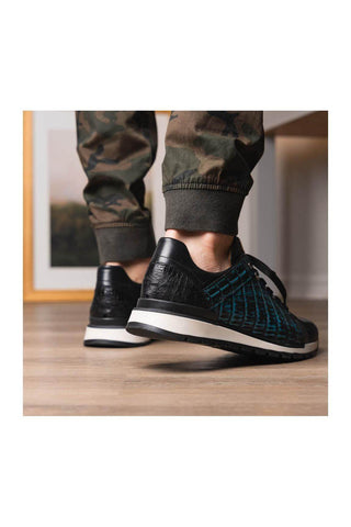 Marco Di Milano Portici Navy & Black Lizard / Crocodile Casual Sneakers (MDM1016)