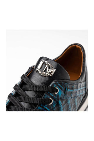 Marco Di Milano Portici Navy & Black Lizard / Crocodile Casual Sneakers (MDM1016)