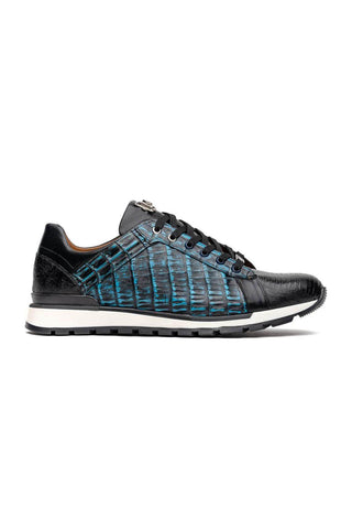 Marco Di Milano Portici Navy & Black Lizard / Crocodile Casual Sneakers (MDM1016)