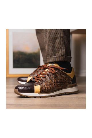 Marco Di Milano Portici Orix & Brown Lizard / Crocodile Casual Sneakers (MDM1016)