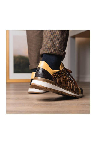 Marco Di Milano Portici Orix & Brown Lizard / Crocodile Casual Sneakers (MDM1016)