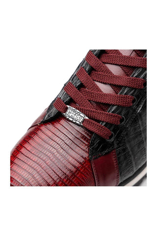 Marco Di Milano Portici Wine & Black Lizard / Crocodile Casual Sneakers (MDM1016)