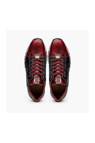Marco Di Milano Portici Wine & Black Lizard / Crocodile Casual Sneakers (MDM1016)