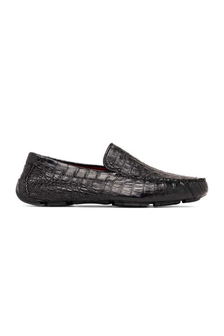 Marco Di Milano Remo Black Crocodile Moccasin Driver Loafers (MDM1188)