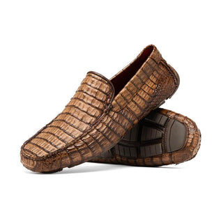 Marco Di Milano Remo Brown Crocodile Moccasin Driver Loafers (MDM1188)