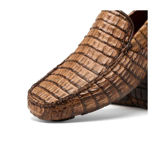 Marco Di Milano Remo Brown Crocodile Moccasin Driver Loafers (MDM1188)