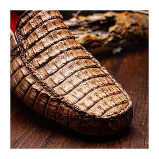 Marco Di Milano Remo Brown Crocodile Moccasin Driver Loafers (MDM1188)