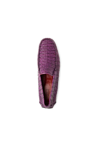 Marco Di Milano Remo Purple Crocodile Moccasin Driver Loafers (MDM1188)
