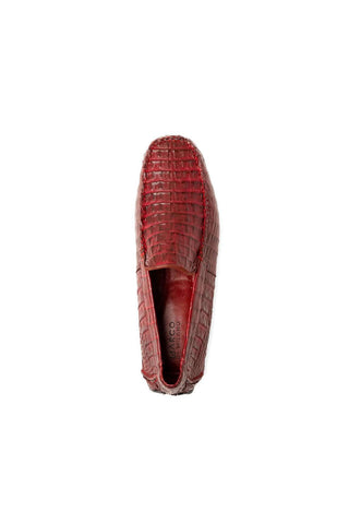 Marco Di Milano Remo Wine Crocodile Moccasin Driver Loafers (MDM1188)