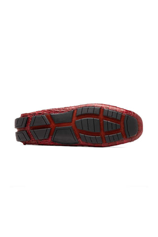 Marco Di Milano Remo Wine Crocodile Moccasin Driver Loafers (MDM1188)