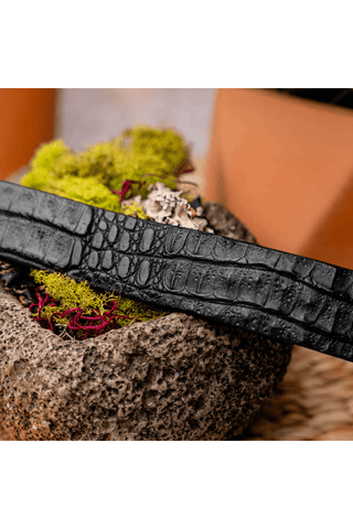 Marco Di Milano Riccardo Men's Black Genuine Crocodile Belts (MDMB1050)