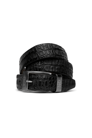 Marco Di Milano Riccardo Men's Black Genuine Crocodile Belts (MDMB1050)