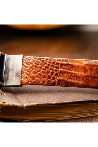 Marco Di Milano Riccardo Men's Brandy Genuine Crocodile Belts (MDMB1050)