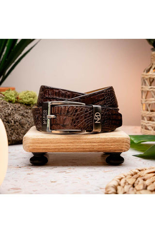Marco Di Milano Riccardo Men's Brown Genuine Crocodile Belts (MDMB1050)