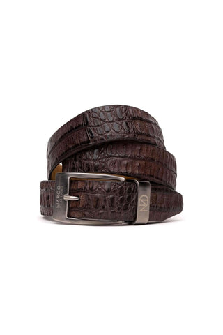 Marco Di Milano Riccardo Men's Brown Genuine Crocodile Belts (MDMB1050)