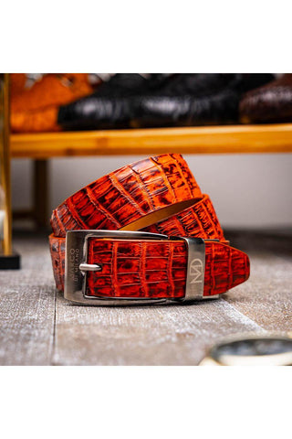 Marco Di Milano Riccardo Men's Rustic Cognac Genuine Crocodile Belts (MDMB1050)