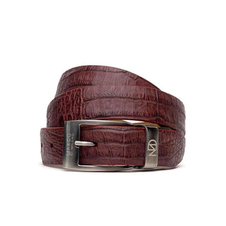 Marco Di Milano Riccardo Men's Wine Genuine Crocodile Belts (MDMB1050)