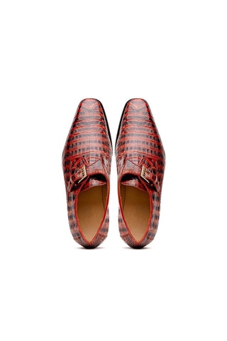 Marco Di Milano Rovigo Cognac Exotic Crocodile Single Monk Strap (MDM1126)